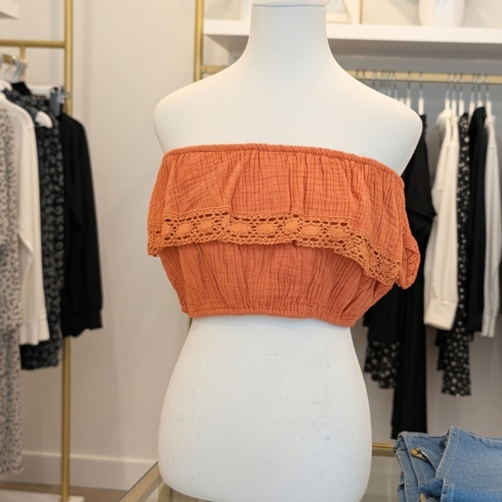 Roxy Coral Women's Tube Top with Optional Straps Size Large NWT Crotchet